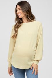 Yellow Knit Long Sleeve Maternity Top