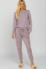 Lavender Soft Knit Jogger Lounge Set