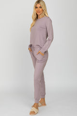 Lavender Soft Knit Jogger Lounge Set