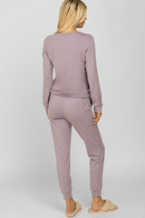 Lavender Soft Knit Jogger Lounge Set