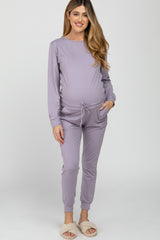 Lavender Soft Knit Jogger Maternity Lounge Set