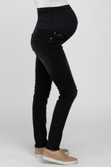 Black Distressed Maternity Skinny Jeans