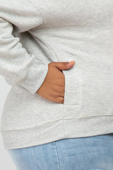 Beige Side Pocket Hooded Maternity Plus Sweatshirt