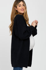 Black Soft Knit Bubble Sleeve Maternity Cardigan