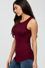 Burgundy Ribbed Sleeveless Top