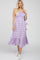 Lavender Plaid Smocked Midi Dress