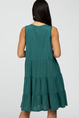 Green Tiered Sleeveless Dress