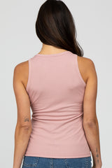 Pink Ribbed Tank Top