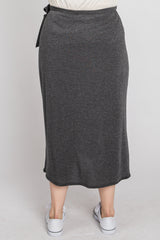 Charcoal Wrap Plus Midi Skirt