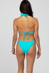 Aqua Strappy Bikini Set