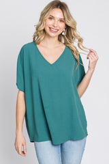 Emerald Green Short Sleeve Blouse