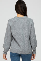 Heather Grey Soft Ribbed Knit Sweater