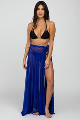 Royal Blue Mesh Wrap Cover Up