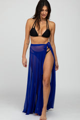 Royal Blue Mesh Wrap Cover Up