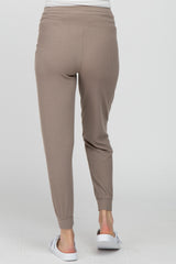 Taupe Ribbed Maternity Jogger