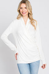 Ivory Draped Wrap Nursing Top