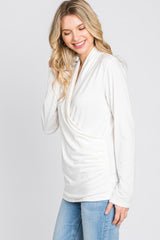 Ivory Draped Wrap Nursing Top