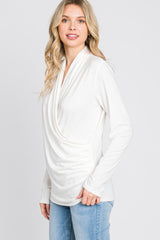 Ivory Draped Wrap Nursing Top