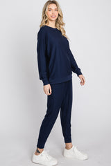 Navy Blue Soft Knit Sleep Set