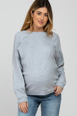 Heather Grey Long Sleeve Maternity Top