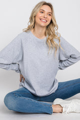 Heather Grey Long Sleeve Maternity Top