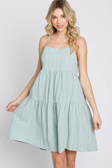 Mint Tiered Mini Dress