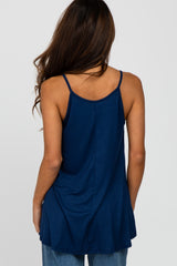 Navy Ribbed Sleeveless Top