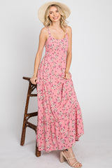 Pink Floral Maxi Dress