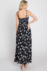 Navy Blue Floral Maxi Dress