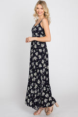 Navy Blue Floral Maxi Dress