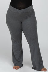 Charcoal Layered V-Front Maternity Plus Leggings