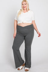 Charcoal Layered V-Front Plus Leggings