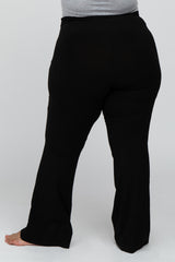 Black Layered V-Front Maternity Plus Leggings