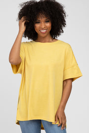 Yellow Knit Oversized Top