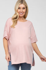 Pink Knit Oversized Maternity Top