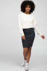 Charcoal Rib Knit Maternity Skirt