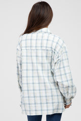 Beige Plaid Lightweight Button Up Top