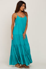 Turquoise Tiered Maxi Dress