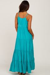 Turquoise Tiered Maxi Dress