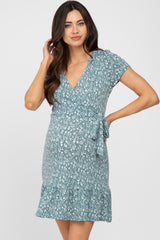 Jade Floral Wrap Maternity Dress