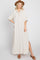 Beige Collared Linen Maxi Dress