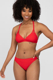 Red Strappy Two-Piece Bikini Set