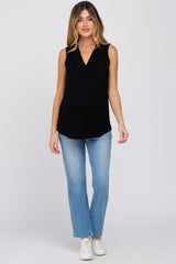 Black Sleeveless Maternity Top