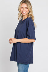 Navy Basic Oversized Tee