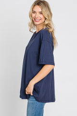 Navy Basic Oversized Tee