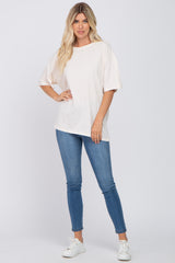 Ivory Basic Oversized Tee