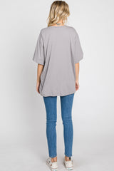 Grey Basic Oversized Tee