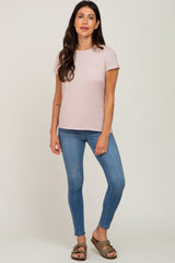 Taupe Basic Short Sleeve Top