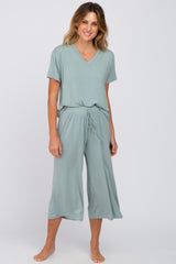 Sage V-Neck Maternity Sleep Set