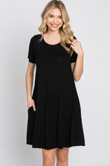 Black Basic Short Sleeve Dress